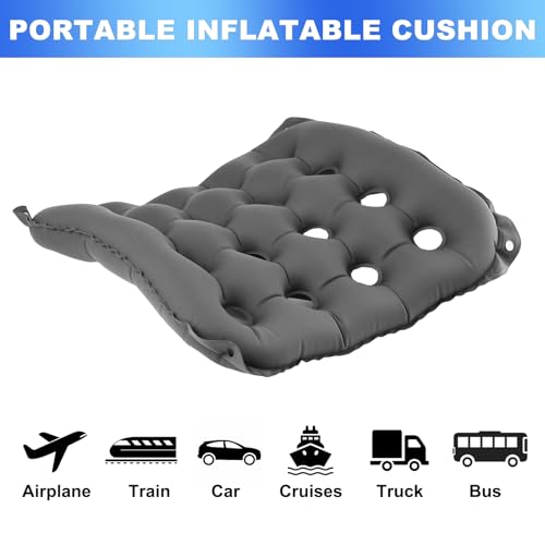 2-Pack Waffle Cushion, Inflatable Seat Cushion for Pressure Relief Seat - color: Gray/Gray