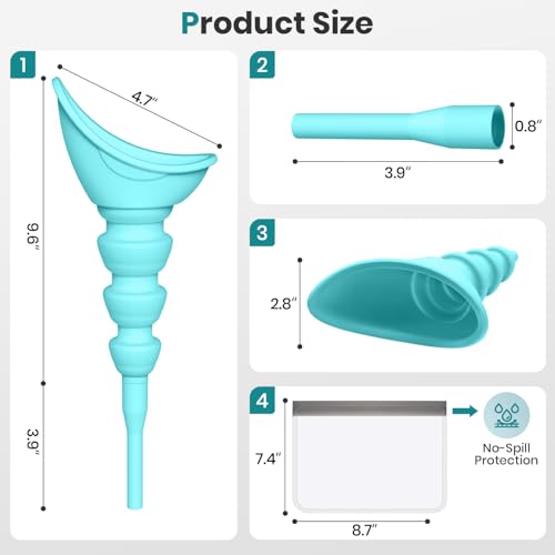 Portable Female Urinal, Silicone Pee Funnel, Splash‑Free Stand‑to‑Pee