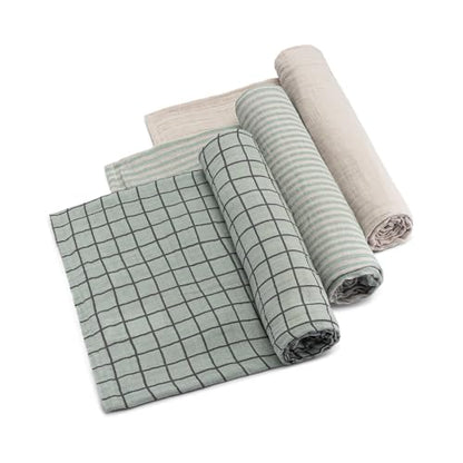 Parker Baby Co. Soft Muslin Baby Swaddle Blankets, 3 Pack - Sage Set - color: Sage