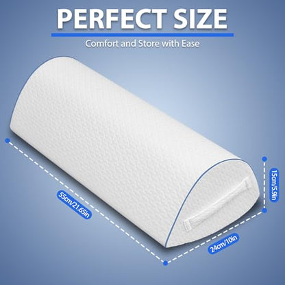 Memory Foam Knee Pillow for Back Sleepers, Spinal Alignment, White - color: White