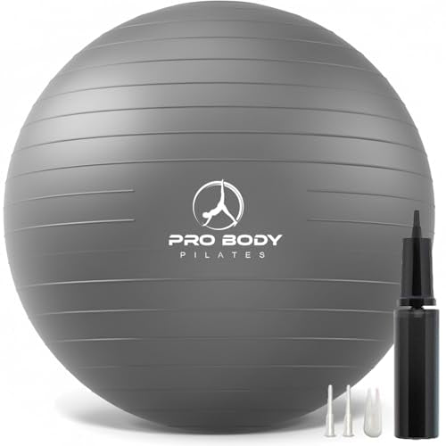 ProBody Pilates Yoga Ball - Vibrant Colors Exercise Ball - color: Slate, size: M: 19-22" (55 cm)