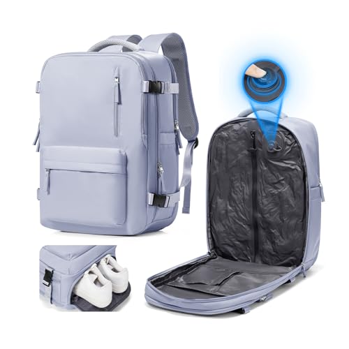 suradar Vacuum Seal Travel Backpack Built-in Pump,Air Compression System Vacuum Vacpack Travel Bag for Women Men Carry On Suitcase Luggage Laptop Airlines Approved Daypack Space Saver Bags Purple - color: A2-purple