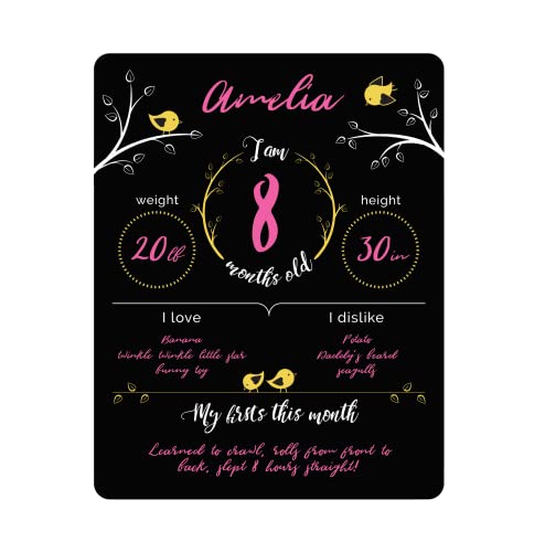 Felt Like Sharing Baby Milestone Chalkboard Sign (12”x16”, 3 Markers)