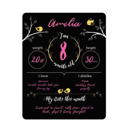 Felt Like Sharing Baby Milestone Chalkboard Sign (12”x16”, 3 Markers)