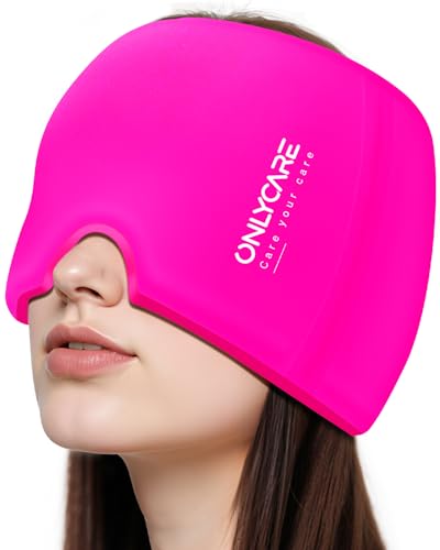ONLYCARE Migraine Relief Cap, Upgraded Odorless Headache Relief Cap - color: Hot Pink