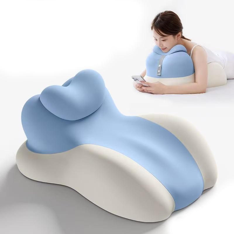 Intimate Memory Foam Wedge Pillow, Ergonomic Support Cushion for Couples - color: Blue