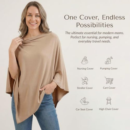 Konssy Rayon Made from Bamboo Nursing Cover for Breastfeeding - color: Clay