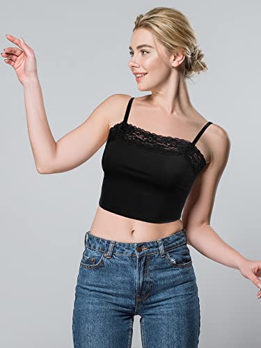 Bencailor 4 Pcs Lace Cami Top - color: Black, Gray, Beige, White, size: XX-Large