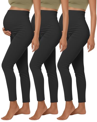 3 Pack Women's Maternity Lounge Pants - color: Black, size: Medium