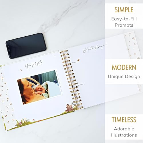 Personalized Baby Memory Book, 4x6 Photo Cover, First 5 Years, Woodland - color: Whimsical Woods