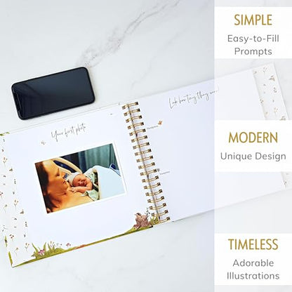 Personalized Baby Memory Book, 4x6 Photo Cover, First 5 Years, Woodland - color: Whimsical Woods