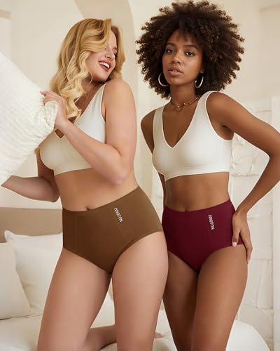 Women's Underwear Cotton High Waist Postpartum Ladies Panties 5 Pack - size: Large