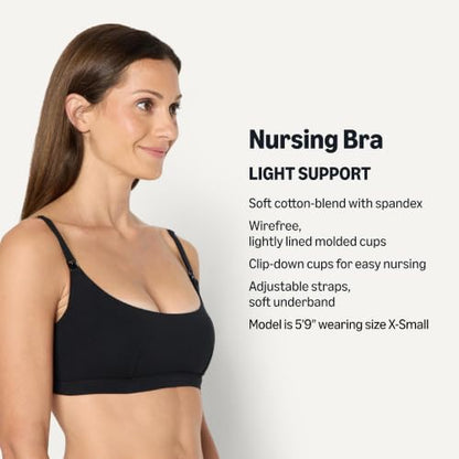 Amazon Essentials Women's Cotton Jersey Comfort Nursing Bra, Wirefree, Pack of 2 - color: Black / White, size: Small