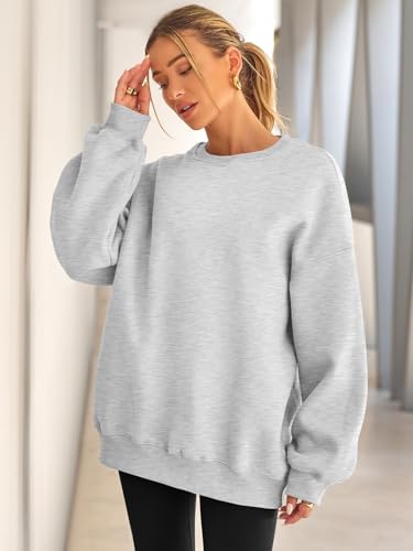 EFAN Womens Oversized Sweatshirts Crewneck Casual Lounge Fall Outfits 2026 - color: Grey, size: Small