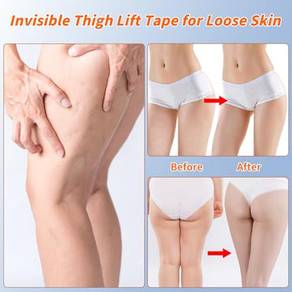 Thigh Lift Body Tape for Loose Skin 10 Count Clear Adhesive Patches