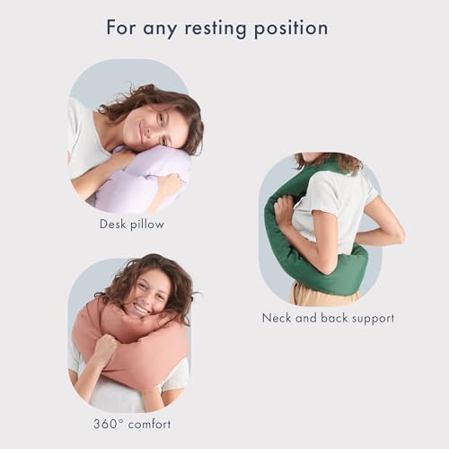 Huzi Infinity Pillow - Home Travel Soft Neck Scarf Support Sleep (Grey) - color: Grey