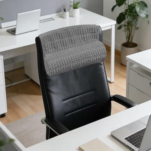 Memory Foam Recliner Neck Pillow. - color: Gray, size: 17"W x 2.7"D