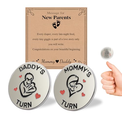Lovely Double-Sided New Parents Funny Decision Coin with Blessing Card - color: Styleb-silver