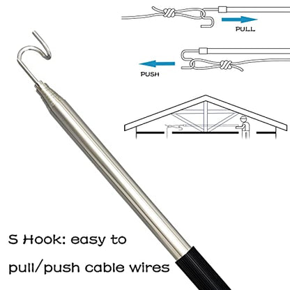 Telescoping Pole with Hook Magnetic Pickup Grabber Tool - color: Black-1p
