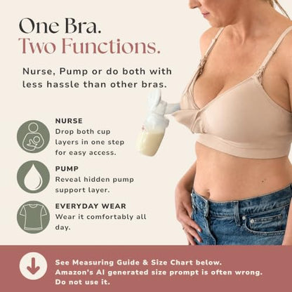 Simple Wishes Pumping Bra Hands Free, Nursing Bra for Breastfeeding - color: Sunkissed Rose, size: Medium