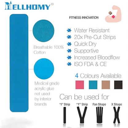 Precut Kinesiology Tape Strips,Waterproof Athletic Tape Muscle Pain Relief - color: Mix-4, size: 40PCS