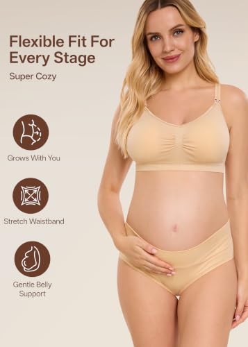 Angelhood Cotton Maternity Underwear for Women Foldable Pregnancy Panties - color: Multicoloured D, size: Small