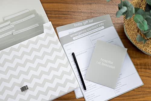 Pearhead Baby Briefcase and Document Organizer, Grey Chevron - color: Gray Baby File Organizer