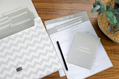 Pearhead Baby Briefcase and Document Organizer, Grey Chevron - color: Gray Baby File Organizer
