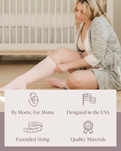 Kindred Bravely Maternity Compression Socks for Pregnancy Knee High, 2 Pack - color: 2pack-pink & Grey Heather, size: Extra Wide