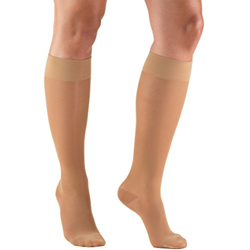 Truform Sheer Compression Stockings, 15-20 mmHg, Women's Knee High Length, 20 Denier, Beige, Small - color: Beige, size: Small (1 Pair)