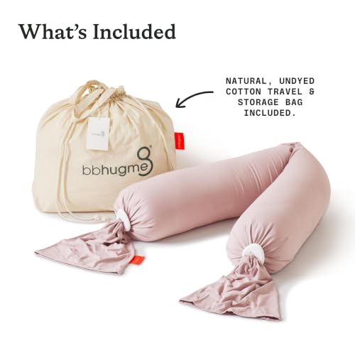 bbhugme Pregnancy Pillow, Dusty Pink - Adjustable Firmness & Shape - color: Dusty Pink