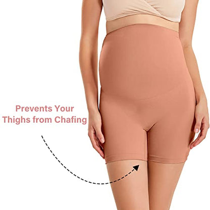 Gratlin Women's Maternity Shapewear Shorts - color: Sun Kissed, size: Large