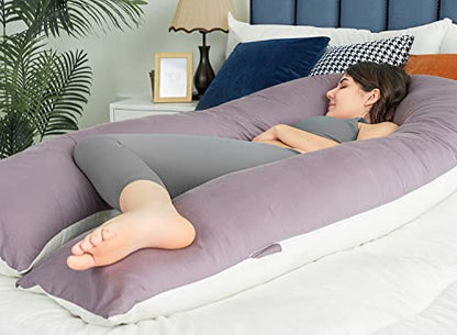 QUEEN ROSE Extra Long Pregnancy Body Pillow for Sleeping, Maternity Support - color: Purple