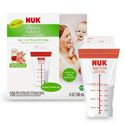 NUK Simply Natural Seal n' Go Breast Milk Bags