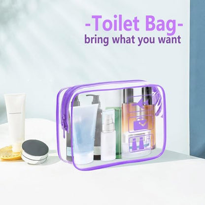 Clear Makeup Bags Toiletry bags Quart Size Travel Bag,6 Packs - color: 6Color-6pc