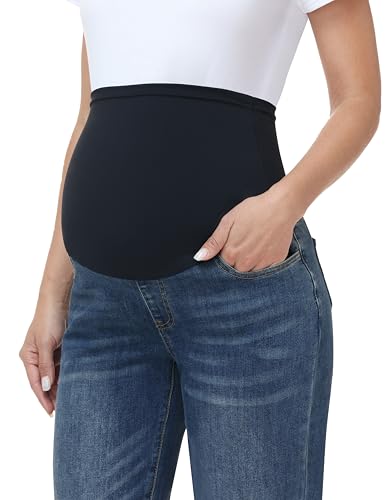 Women's Maternity Jeans Wide Leg Pants - color: Retro Blue, size: X-Large