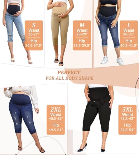 Hybrid & Company Women's Maternity Capri Pants - color: Capri-maroon, size: Small