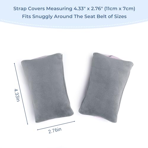 COOLBEBE Car Seat Straps Shoulder Pads for Baby Kids - color: Grey/Pink, size: Small (Pack of 1)