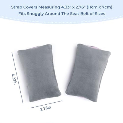 COOLBEBE Car Seat Straps Shoulder Pads for Baby Kids - color: Grey/Pink, size: Small (Pack of 1)