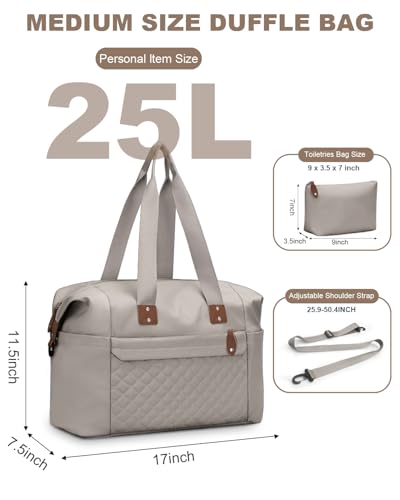 Pritent Travel Duffle Bag, Weekender Overnight Personal Item Carry On Bag - color: Camel, size: Medium