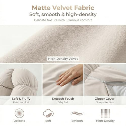 Pat. Pend. Long Body Pillow for Adults, 47 Inch, Misty White - color: Misty White, size: 47"x 7.87"