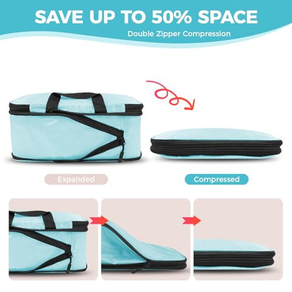 Compression Travel Packing Cubes for Carry On, 8-Piece Luggage Organizer - color: Blue--8 Set