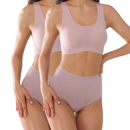 High Rise Incontinence Underwear for Women Leak Proof Panties 2 Pack - color: Dusk, size: Small