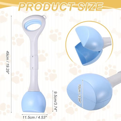 Poop Scooper, 19.3" Long Handle Dog Poop Scooper, Blue - color: Blue, size: 19.3