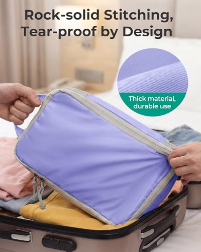 BAGSMART Compression Packing Cubes for Travel Essentials - color: Very Peri, size: Set of 6