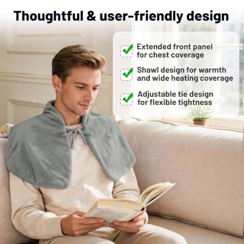 SPRING SEAON Microwavable Neck Heating Pad for Shoulders, Back and Chest - color: Gray
