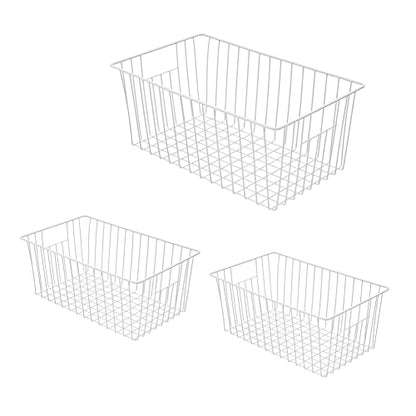 16inch Upright Freezer Organizer Baskets for 13-14,16-21 cu.ft Standup Freezer, Settle freezer chaos and reduce food waste effectively, Durable, Fully Use Space, Improve Air Circulate,Pack 3 - color: 16*12*6, white