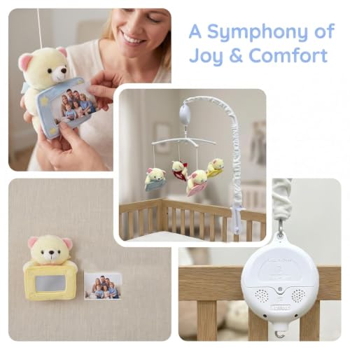 Baby Crib Mobile with DIY Photos Display for Girl Mobile Musical