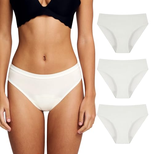 Battewa Leak Proof Underwear for Women Bikini Incontinence Panties White,M - color: White, size: Medium