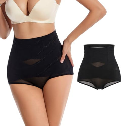 Womens Tummy Control Shapewear, High Waist Butt Lifter Panties - color: Black, size: Large